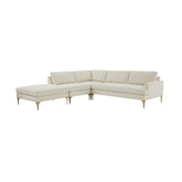 TOV Furniture Modern Serena Cream Velvet Large LAF Chaise Sectional - REN-L05110-SEC5L