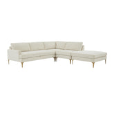 TOV Furniture Modern Serena Cream Velvet Large RAF Chaise Sectional - REN-L05110-SEC5R