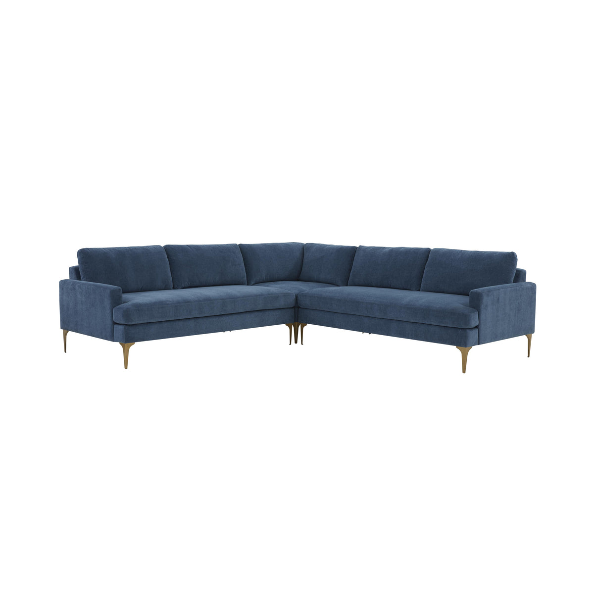 TOV Furniture Modern Serena Blue Velvet L-Sectional - REN-L05120-SEC