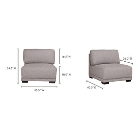 Moe's Home Collection Romeo Slipper Chair Grey - RN-1115-29