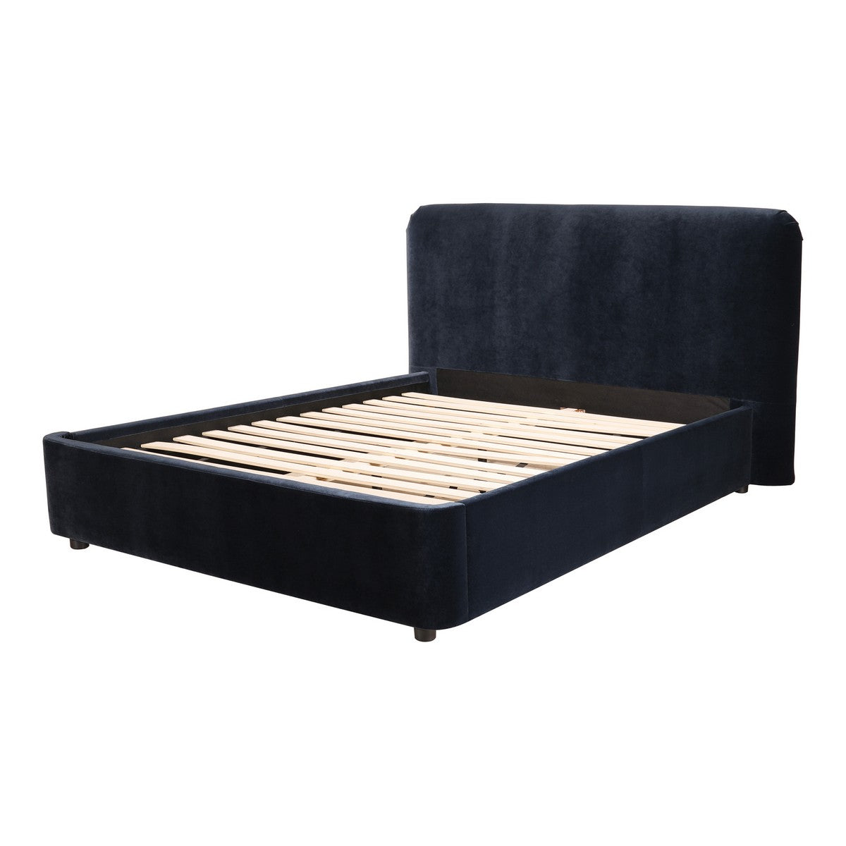 Moe's Home Collection Samara Queen Bed Blue Velvet - RN-1125-26