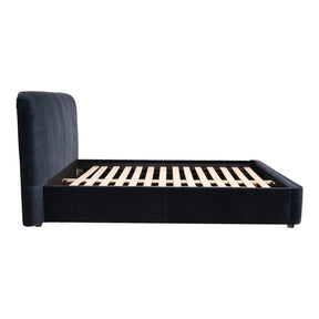 Moe's Home Collection Samara Queen Bed Blue Velvet - RN-1125-26