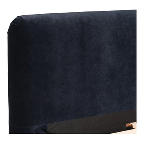 Moe's Home Collection Samara Queen Bed Blue Velvet - RN-1125-26