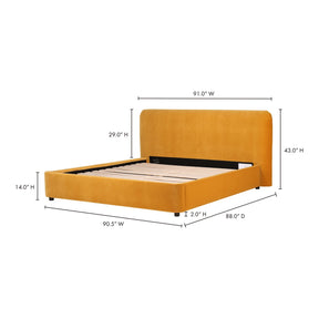 Moe's Home Collection Samara King Bed Mustard - RN-1126-09