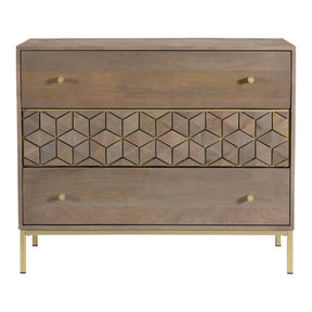 Moe's Home Collection Corolla Three Drawer Chest - RP-1015-29 - Moe's Home Collection - Dressers - Minimal And Modern - 1