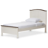 Baxton Studio Harry Classic Butter Milk and Walnut Finishing Twin Size Platform Bed Baxton Studio-beds-Minimal And Modern - 1