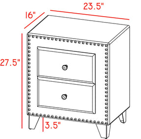 Meridian Furniture Sophie Grey Velvet Night Stand