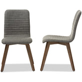 Baxton Studio Sugar Mid-century Retro Modern Scandinavian Style Dark Grey Fabric Upholstered Walnut Wood Finishing Dining Chair (Set of 2) Baxton Studio-dining chair-Minimal And Modern - 1