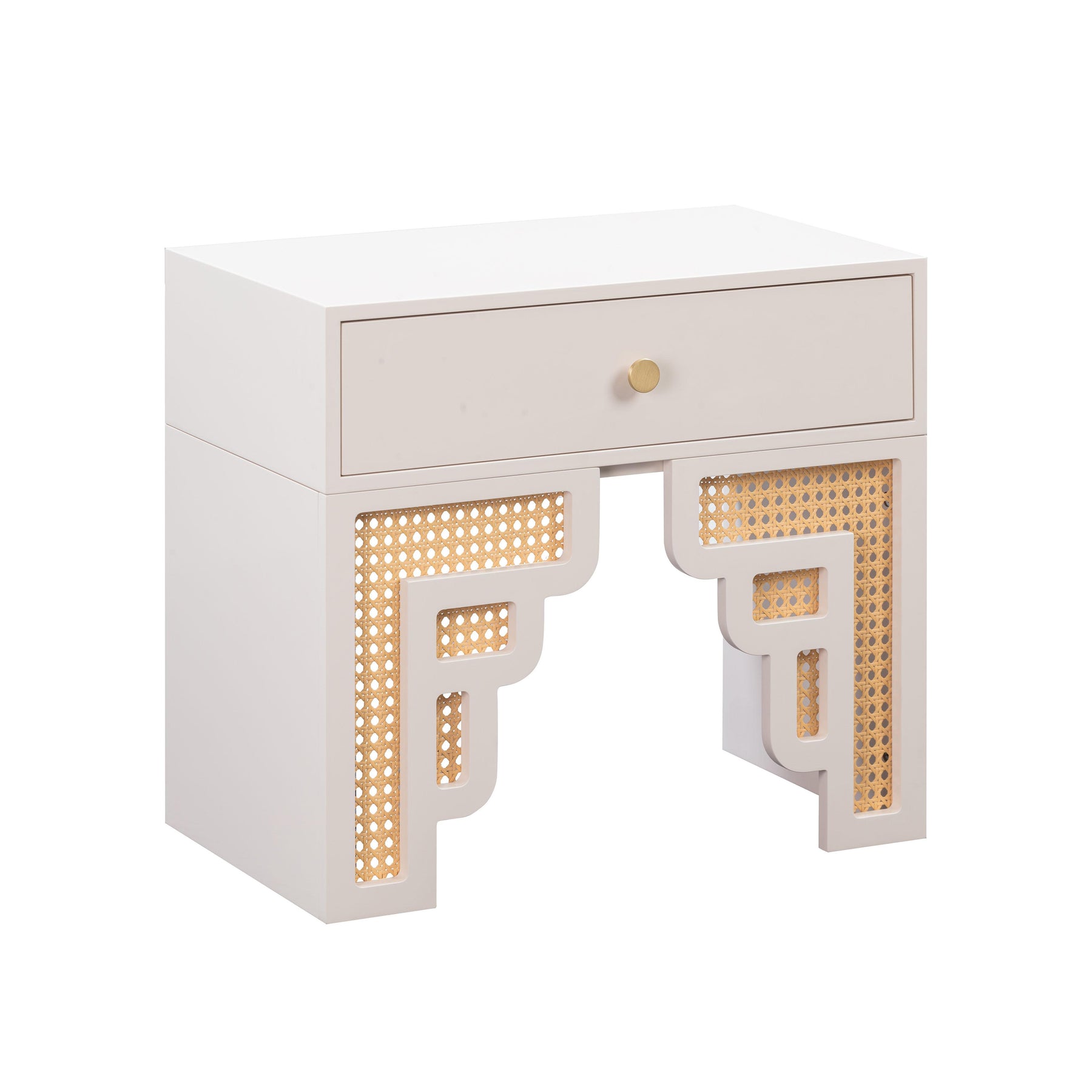 TOV Furniture Modern Suzie Cream & Rattan Nightstand - TOV-B54203