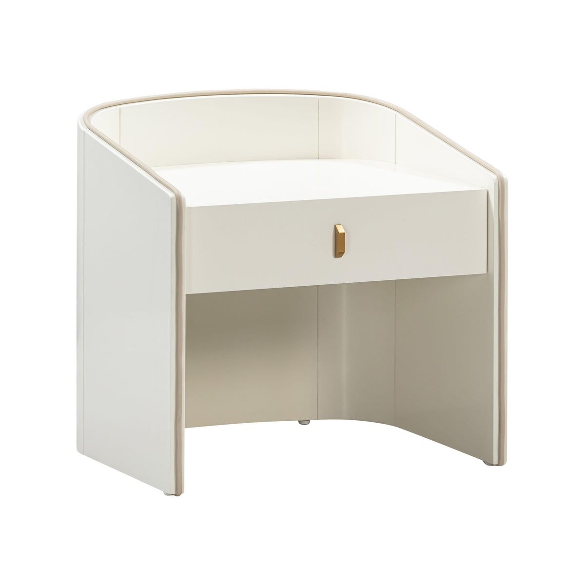 TOV Furniture Modern Collins Cream Lacquer Nightstand - TOV-B54249