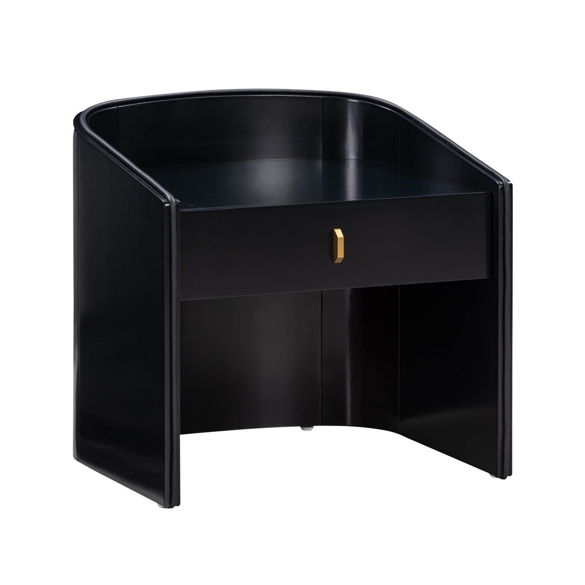 TOV Furniture Modern Collins Black Lacquer Nightstand - TOV-B54250