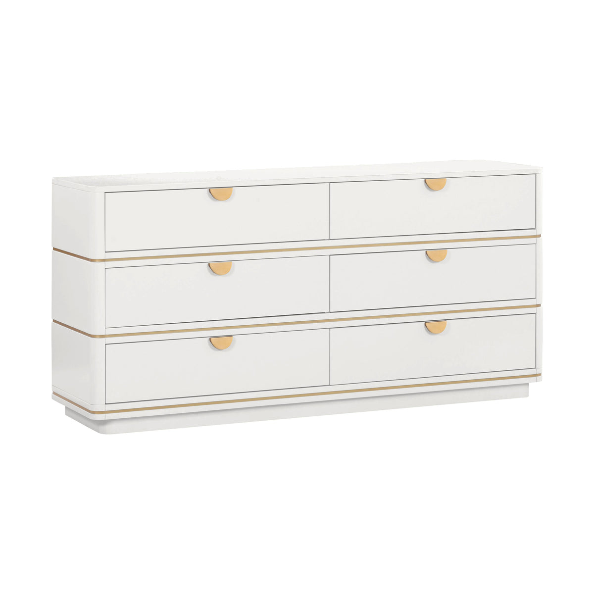 TOV Furniture Modern Julieta Cream 6 Drawer Dresser - TOV-B54252