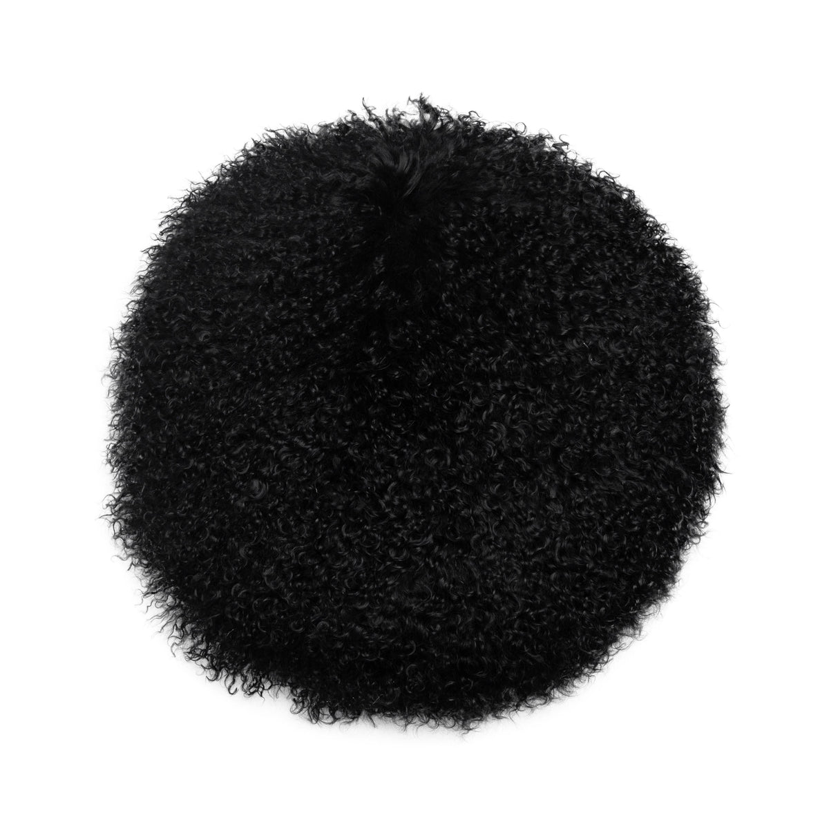 TOV Furniture Modern New Zealand Black Sheepskin 16 Inch Round Pillow - TOV-C68254