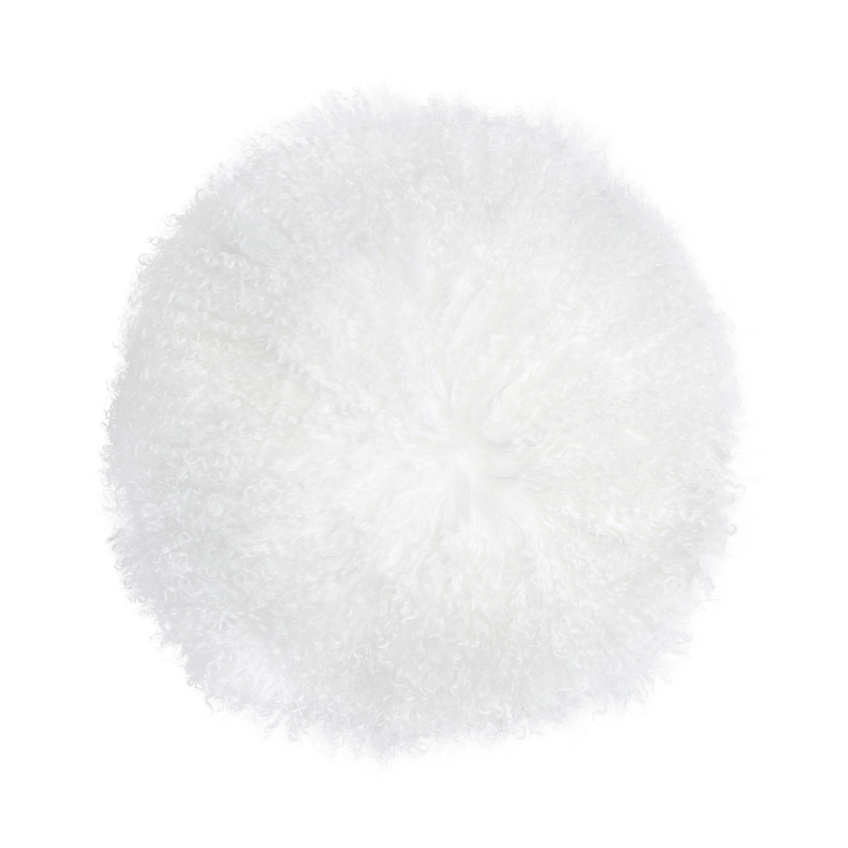 TOV Furniture Modern New Zealand White Sheepskin 16 Inch Round Pillow - TOV-C68255