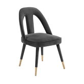 TOV Furniture Modern Petra Dark Grey Velvet Side Chair - TOV-D6365