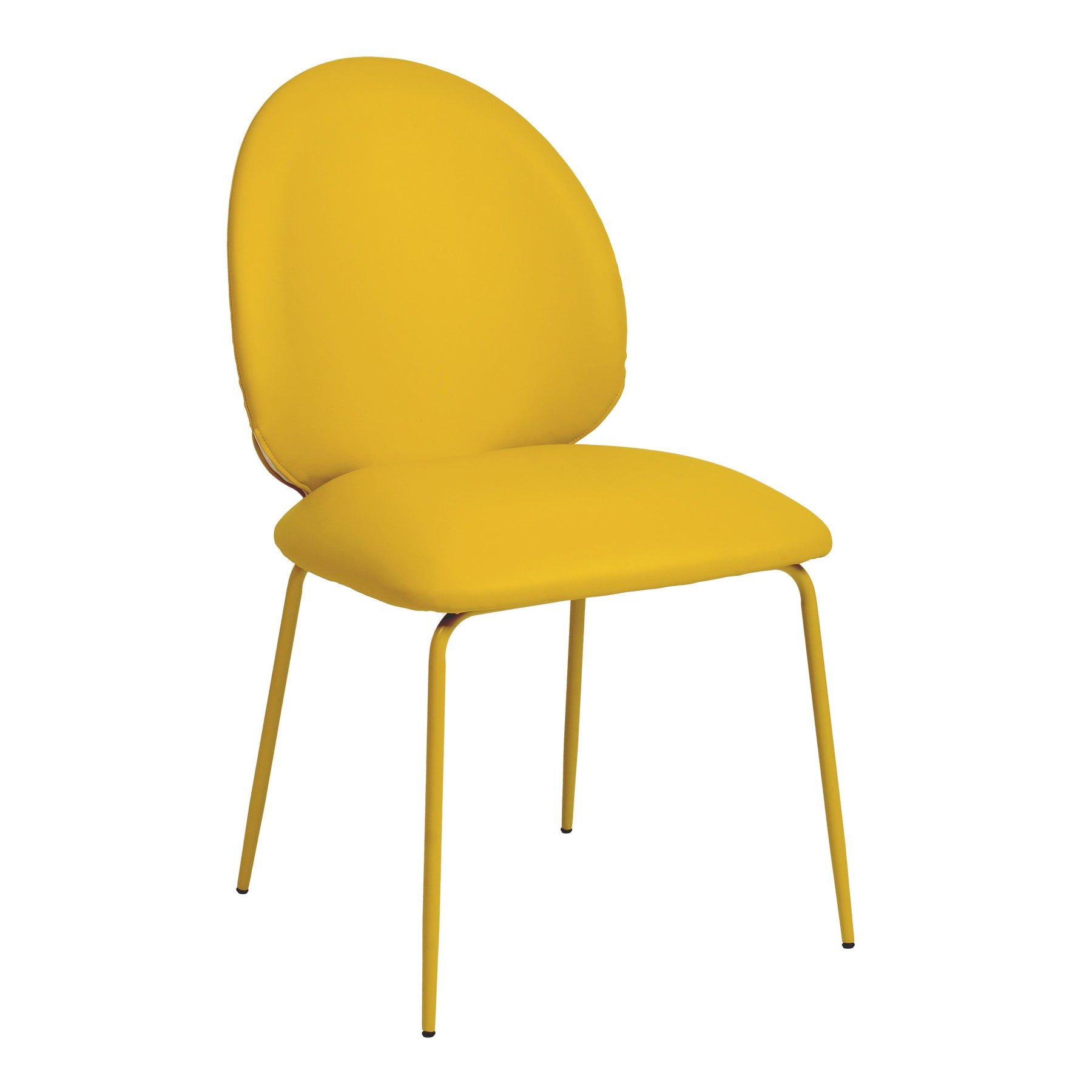 TOV Furniture Modern Lauren Yellow Vegan Leather Kitchen Chairs - Set of 2 - TOV-D68696