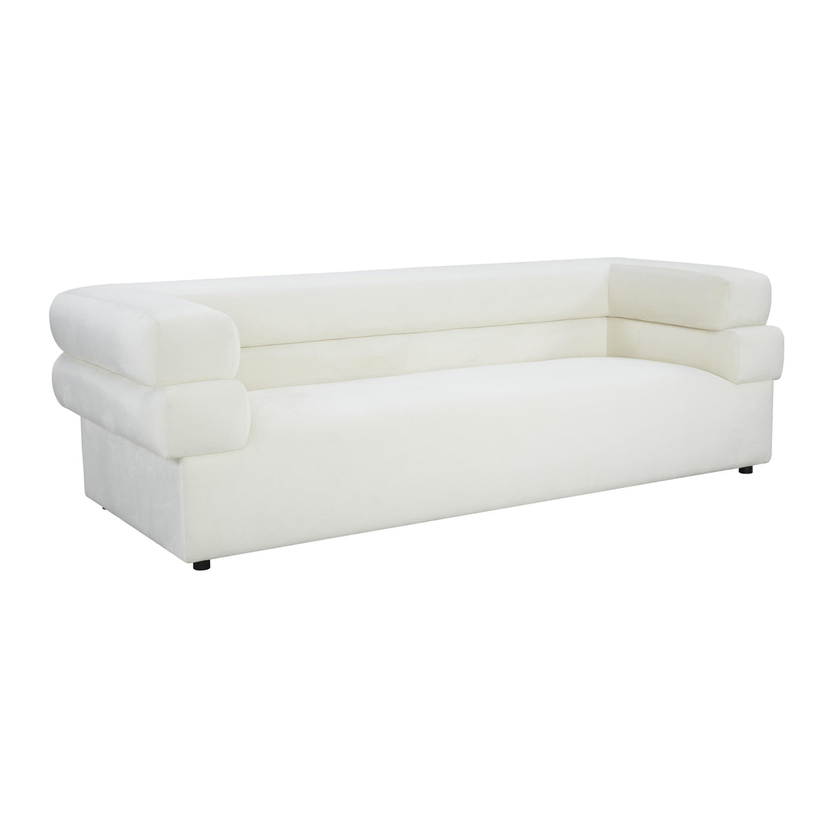 TOV Furniture Modern Elsa Cream Velvet Sofa - TOV-IHL68574