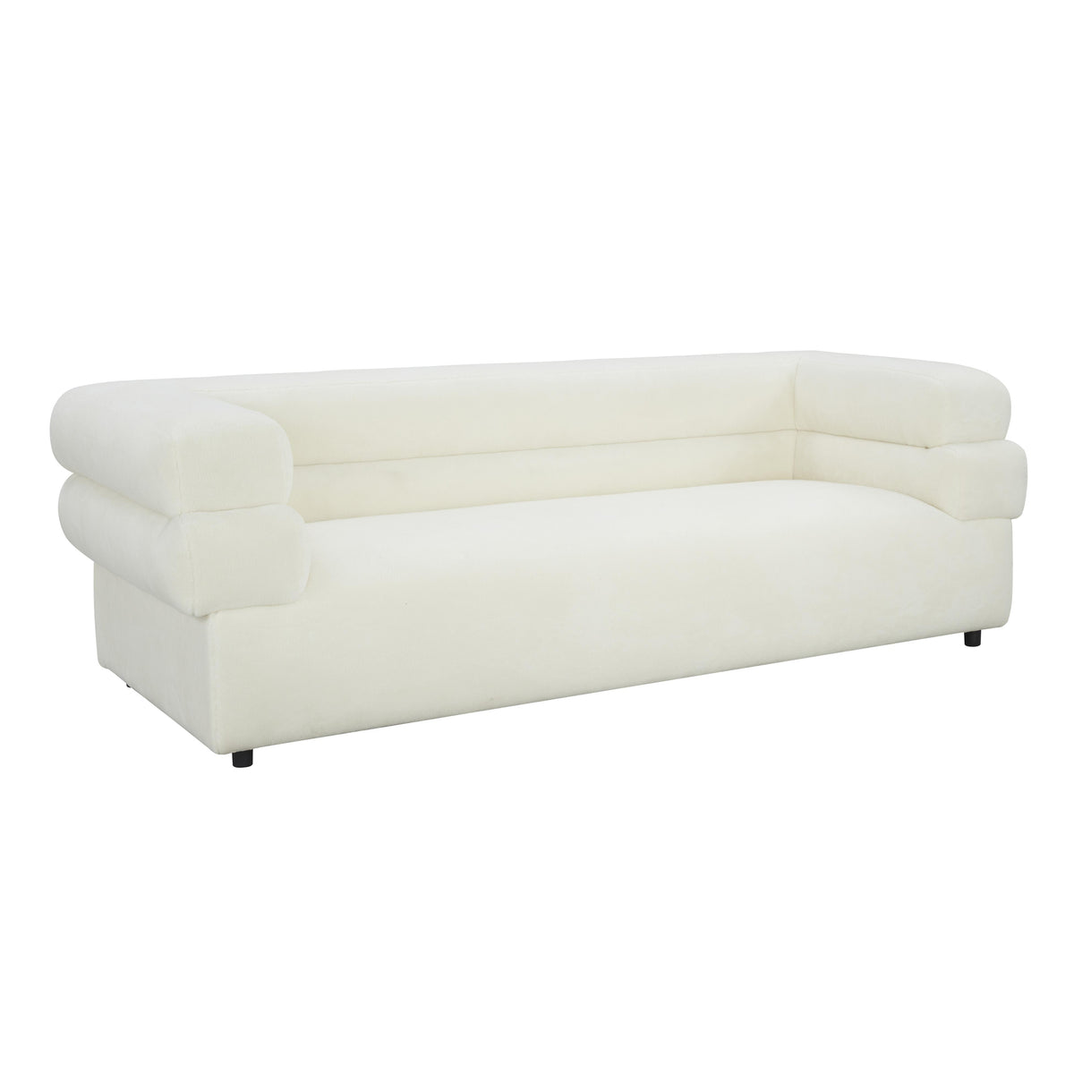 TOV Furniture Modern Elsa Cream Vegan Shearling Sofa - TOV-IHL68590