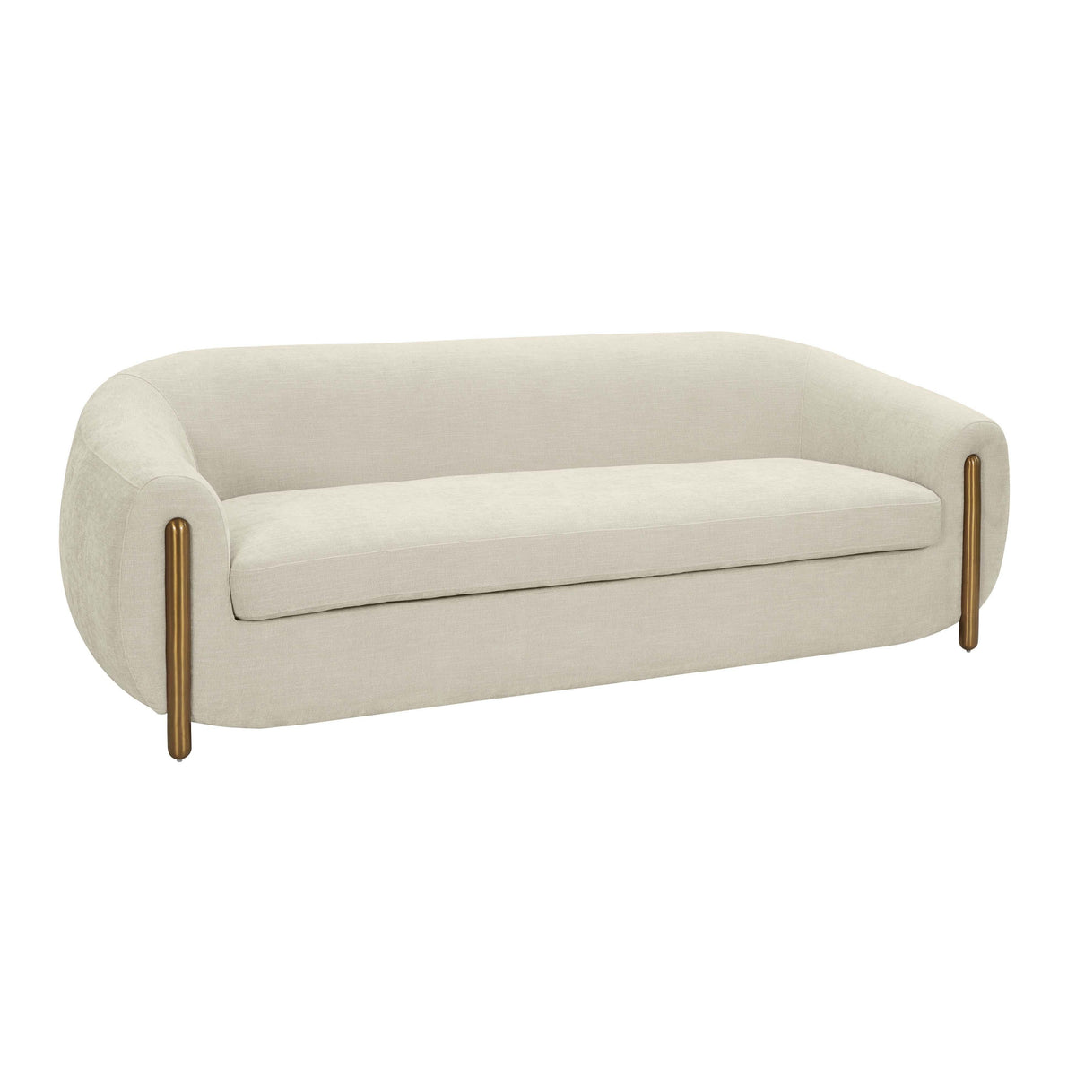 TOV Furniture Modern Lina Cream Chenille Textured Sofa - TOV-IHL68674