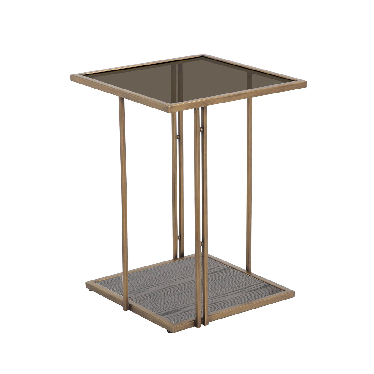 TOV Furniture Modern Emma Brown Ash & Glass Side Table - TOV-IHOC68601