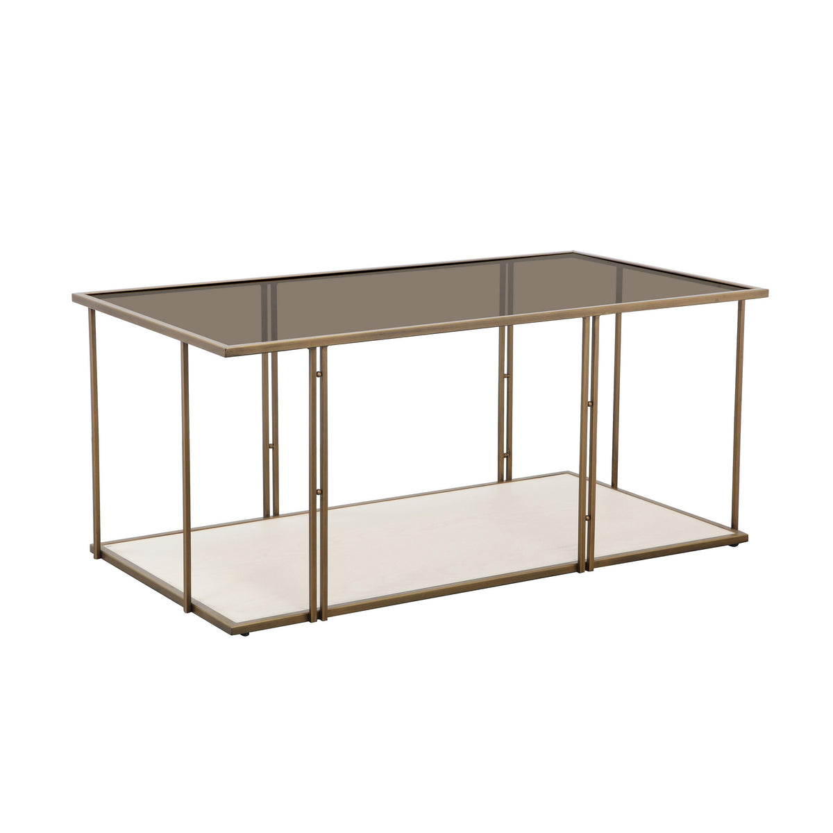 TOV Furniture Modern Emma Cream Ash & Glass Coffee Table - TOV-IHOC68604