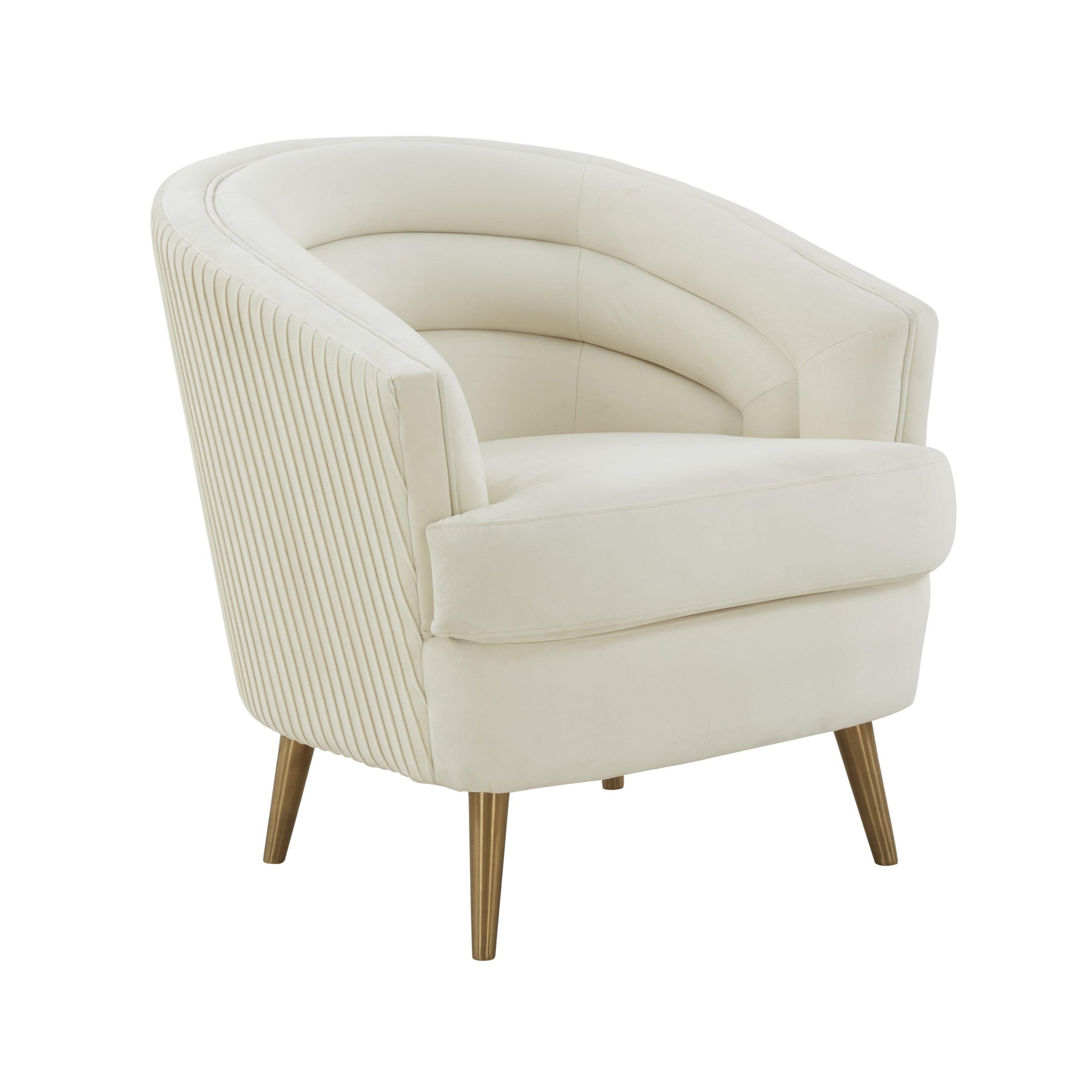 TOV Furniture Modern Jules Cream Velvet Accent Chair - TOV-IHS68540