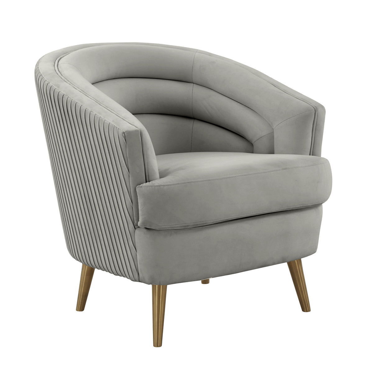 TOV Furniture Modern Jules Light Grey Velvet Accent Chair - TOV-IHS68541