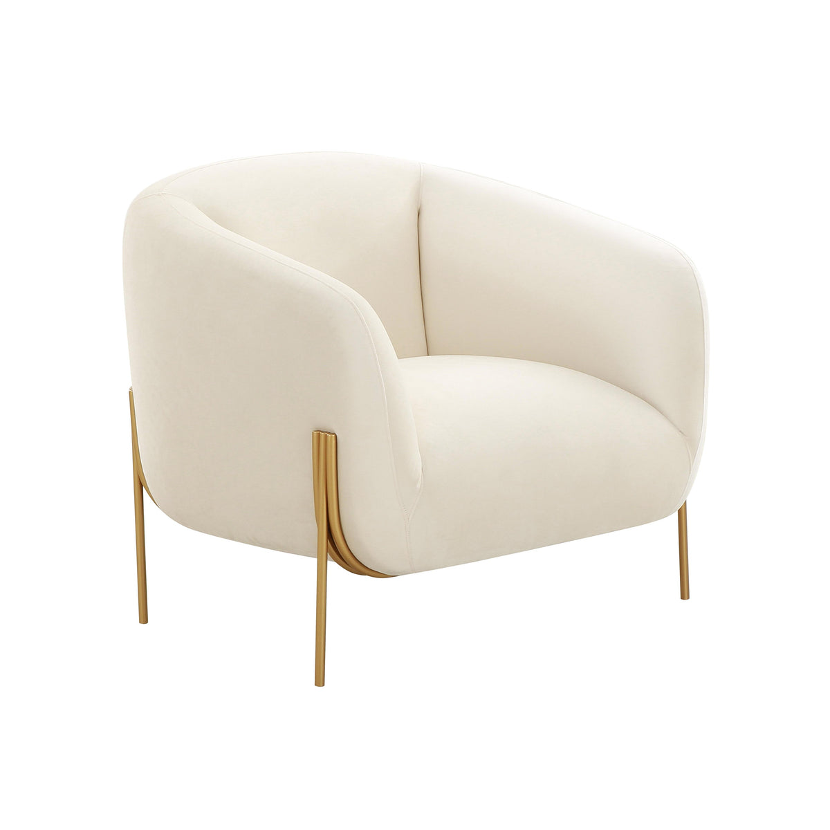 TOV Furniture Modern Kandra Cream Velvet Accent Chair - TOV-IHS68627