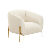 TOV Furniture Modern Kandra Cream Velvet Accent Chair - TOV-IHS68627