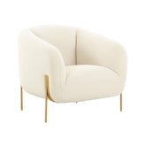 TOV Furniture Modern Kandra Cream Shearling Accent Chair - TOV-IHS68629