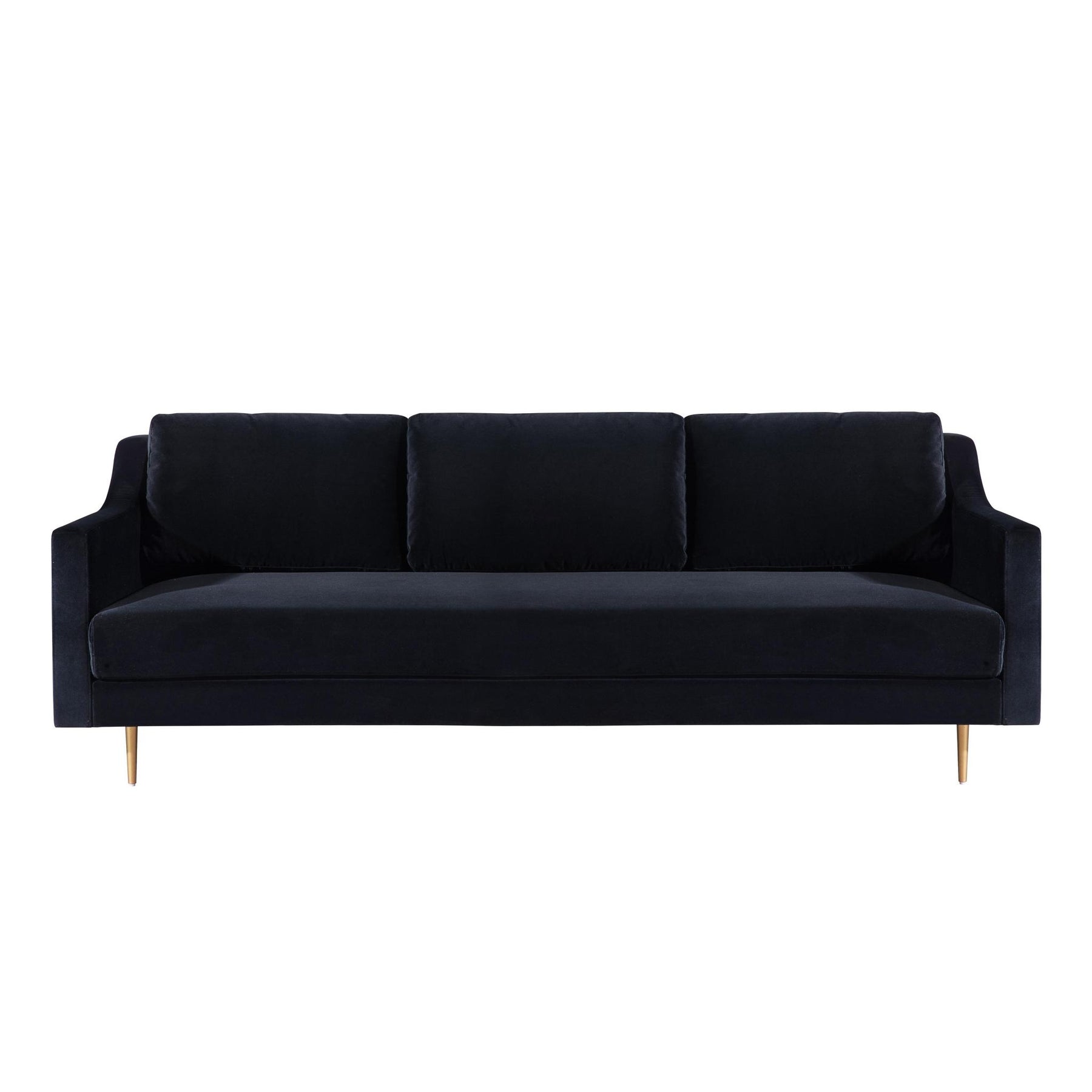 TOV Furniture Modern Milan Black Velvet Sofa - TOV-L4112