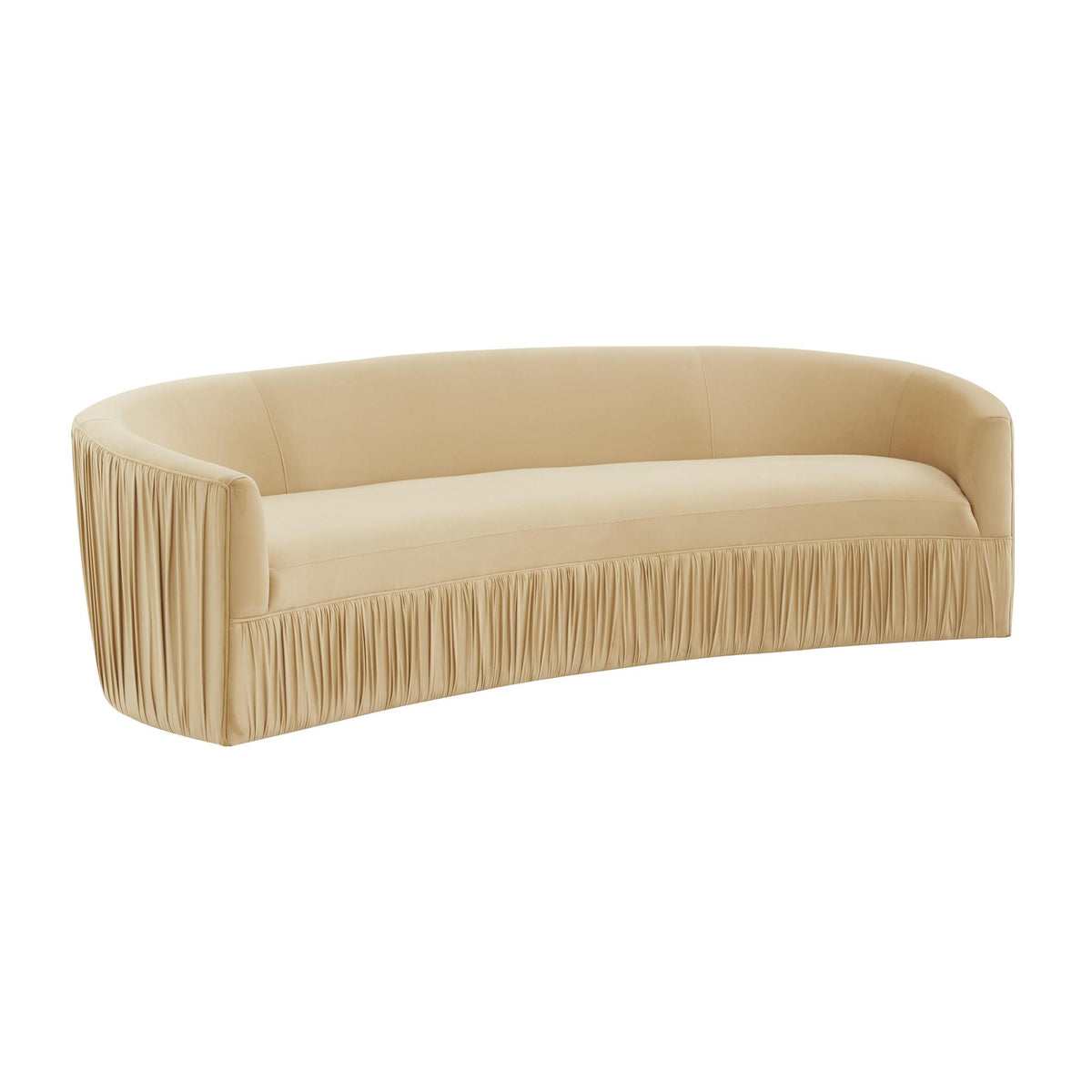 TOV Furniture Modern Valerie Pleated Champagne Velvet Sofa - TOV-L44208