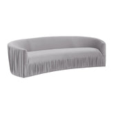 TOV Furniture Modern Valerie Pleated Light Grey Velvet Sofa - TOV-L44209