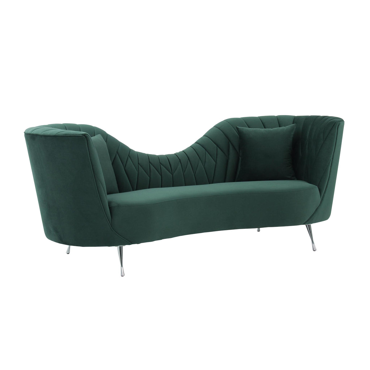 TOV Furniture Modern Eva Forest Green Velvet Sofa - TOV-L6492