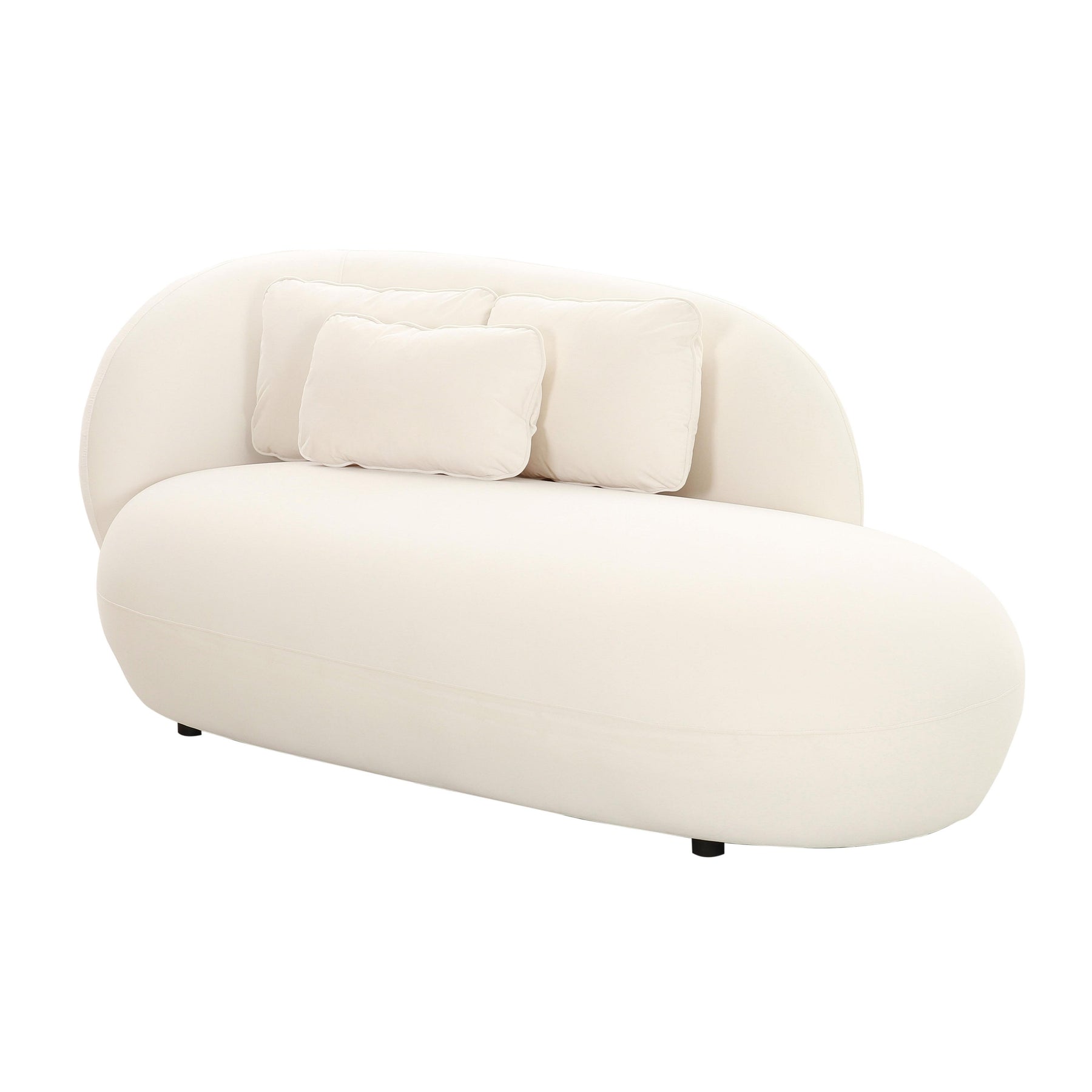 TOV Furniture Modern Galet Cream Velvet Chaise - TOV-L68547