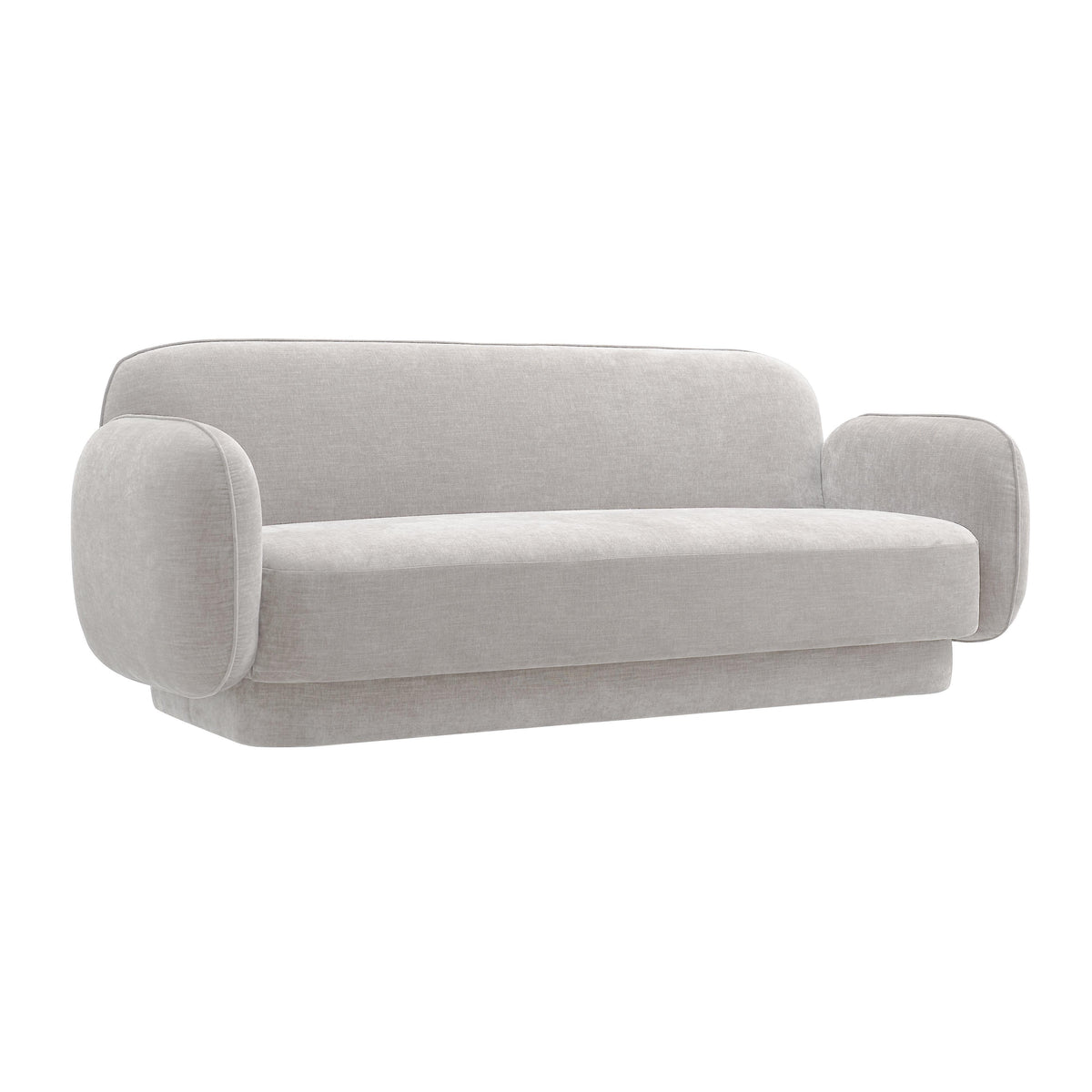 TOV Furniture Modern Kandor Stone Grey Textured Velvet Sofa - TOV-L68554