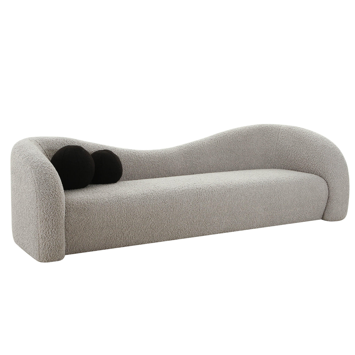 TOV Furniture Modern Leonie Grey Faux Shearling Sofa - TOV-L68580