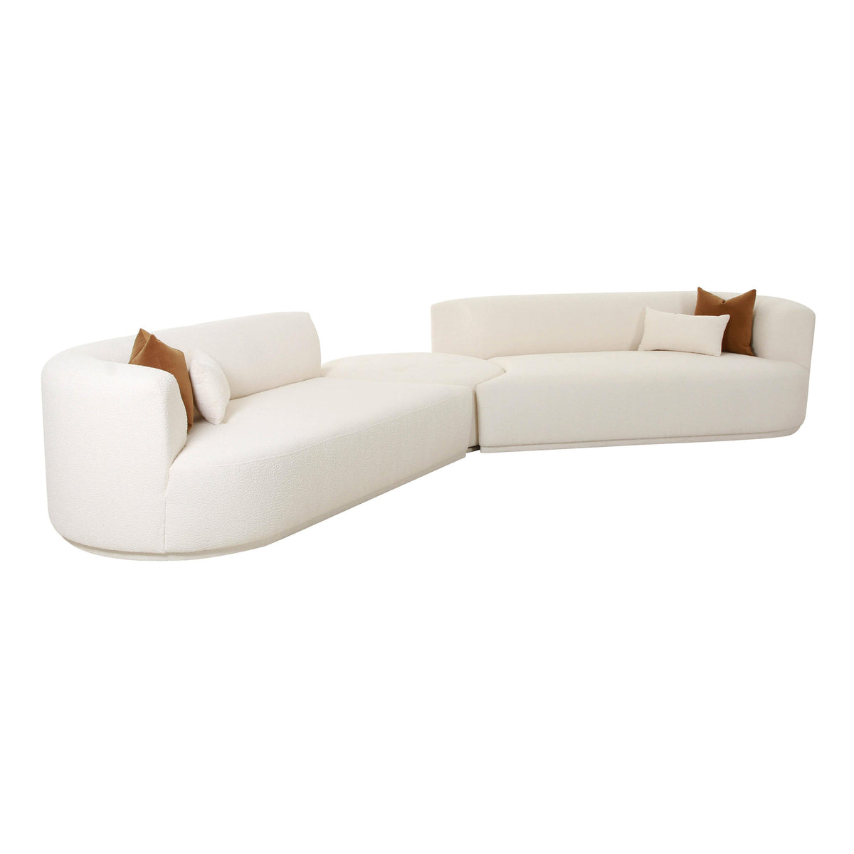 TOV Furniture Modern Fickle Cream Boucle 3-Piece Modular Sectional - TOV-L6866-C-SEC1