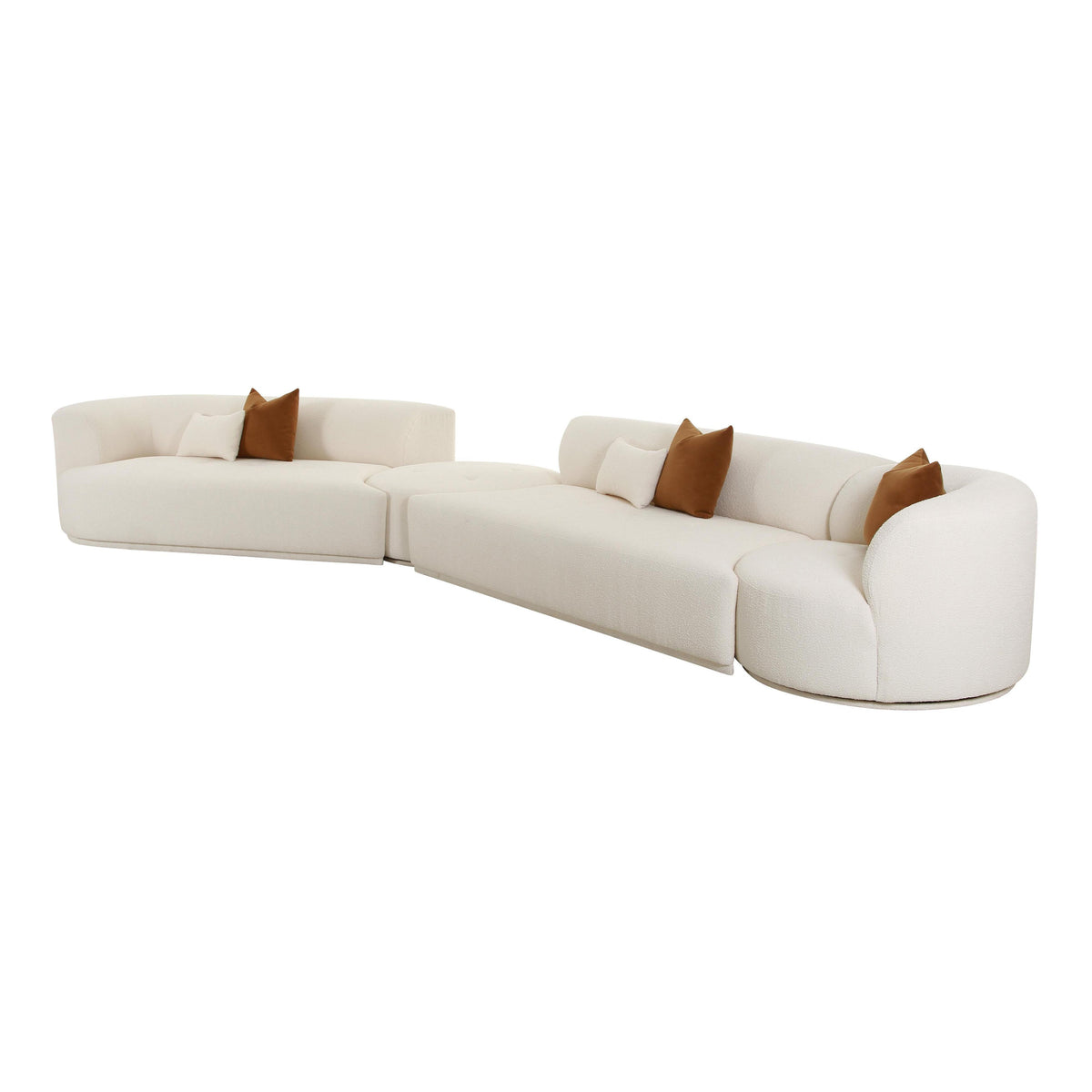 TOV Furniture Modern Fickle Cream Boucle 4-Piece Modular LAF Sectional - TOV-L6866-C-SEC2L