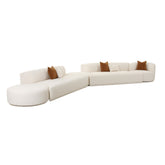 TOV Furniture Modern Fickle Cream Boucle 5-Piece Modular Chaise Sectional - TOV-L6866-C-SEC3