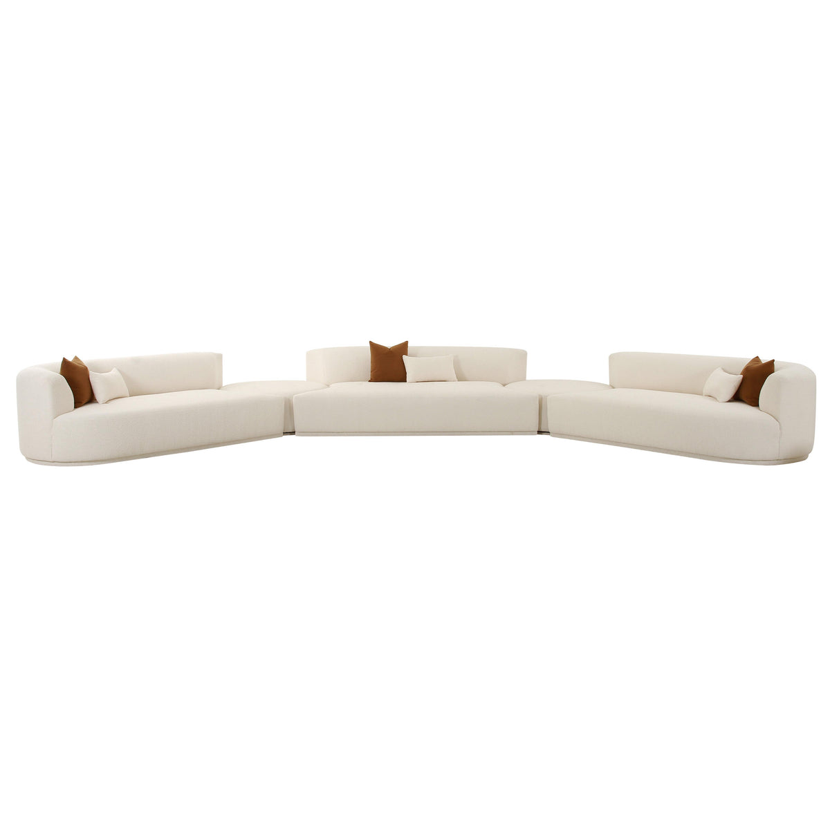 TOV Furniture Modern Fickle Cream Boucle 5-Piece Modular Sectional - TOV-L6866-C-SEC4