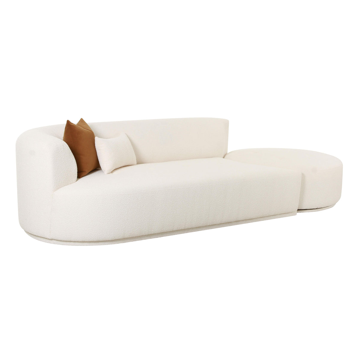 TOV Furniture Modern Fickle Cream Boucle 2-Piece Chaise Modular LAF Sofa - TOV-L6866-C-SO4L