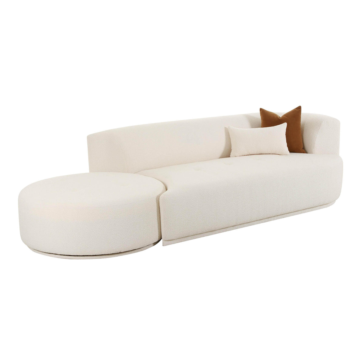 TOV Furniture Modern Fickle Cream Boucle 2-Piece Chaise Modular RAF Sofa - TOV-L6866-C-SO4R