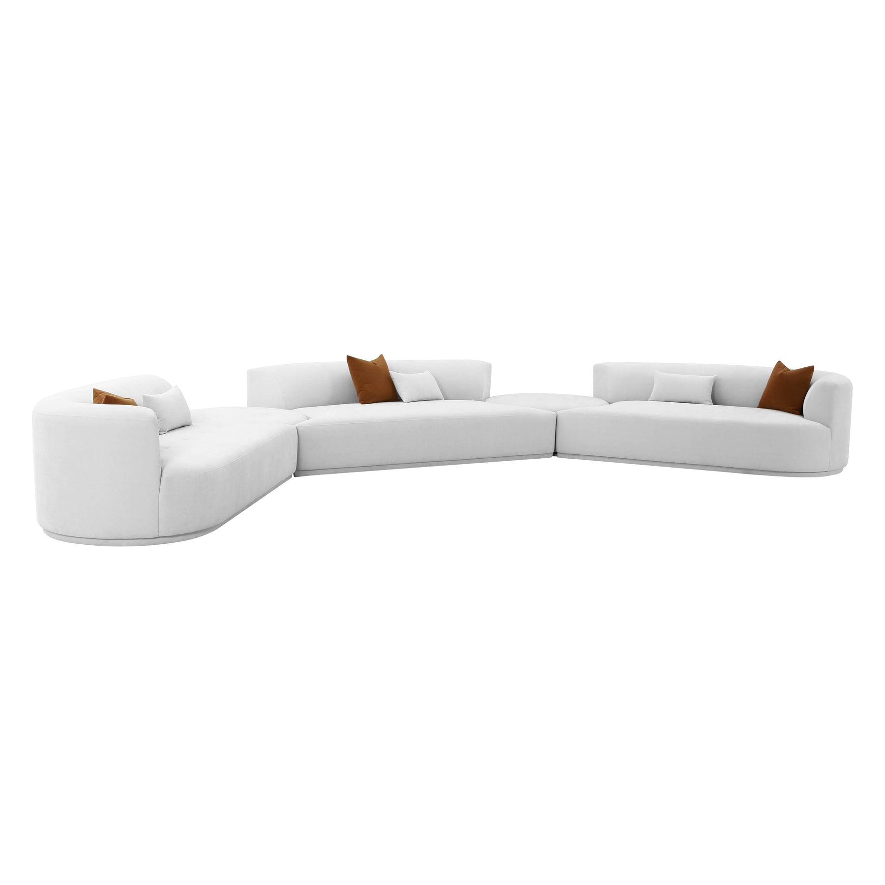 TOV Furniture Modern Fickle Grey Velvet 5-Piece Modular Sectional - TOV-L6866-G-SEC4