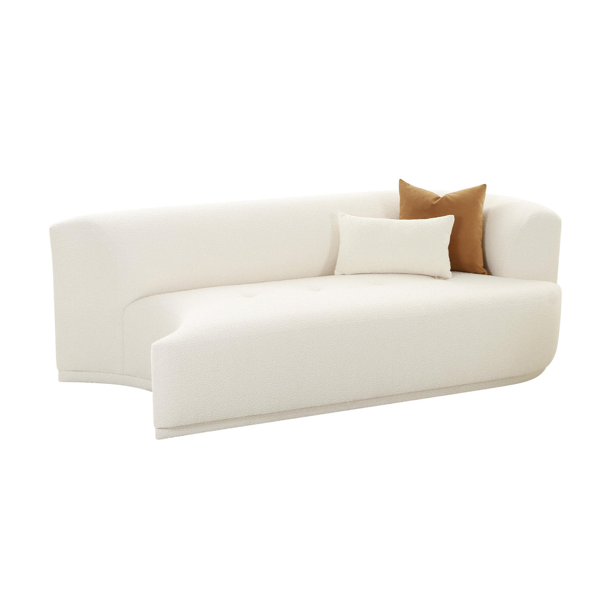 TOV Furniture Modern Fickle Cream Boucle Modular RAF Loveseat - TOV-L68669