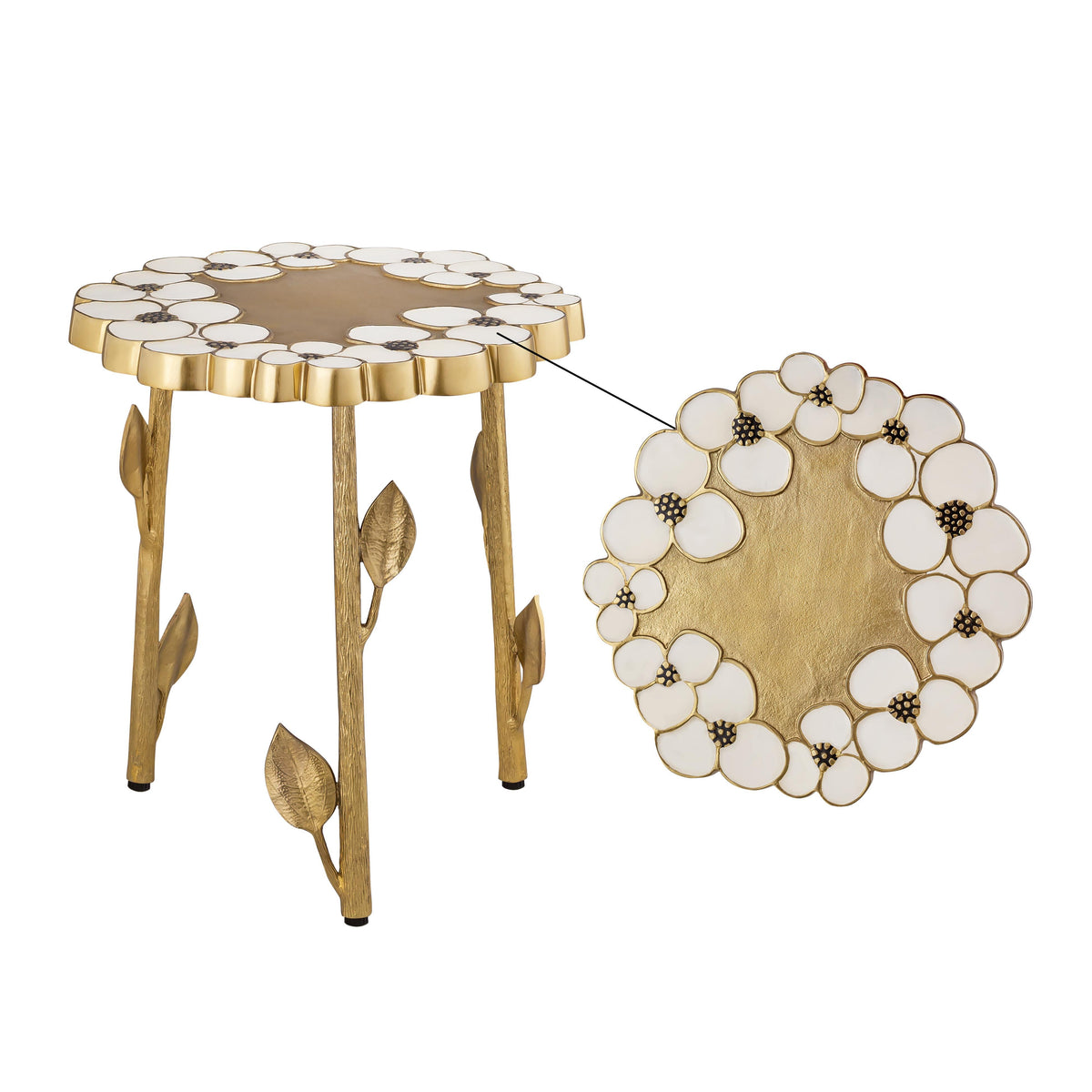 TOV Furniture Modern Flor Handpainted Side Table - TOV-OC18329