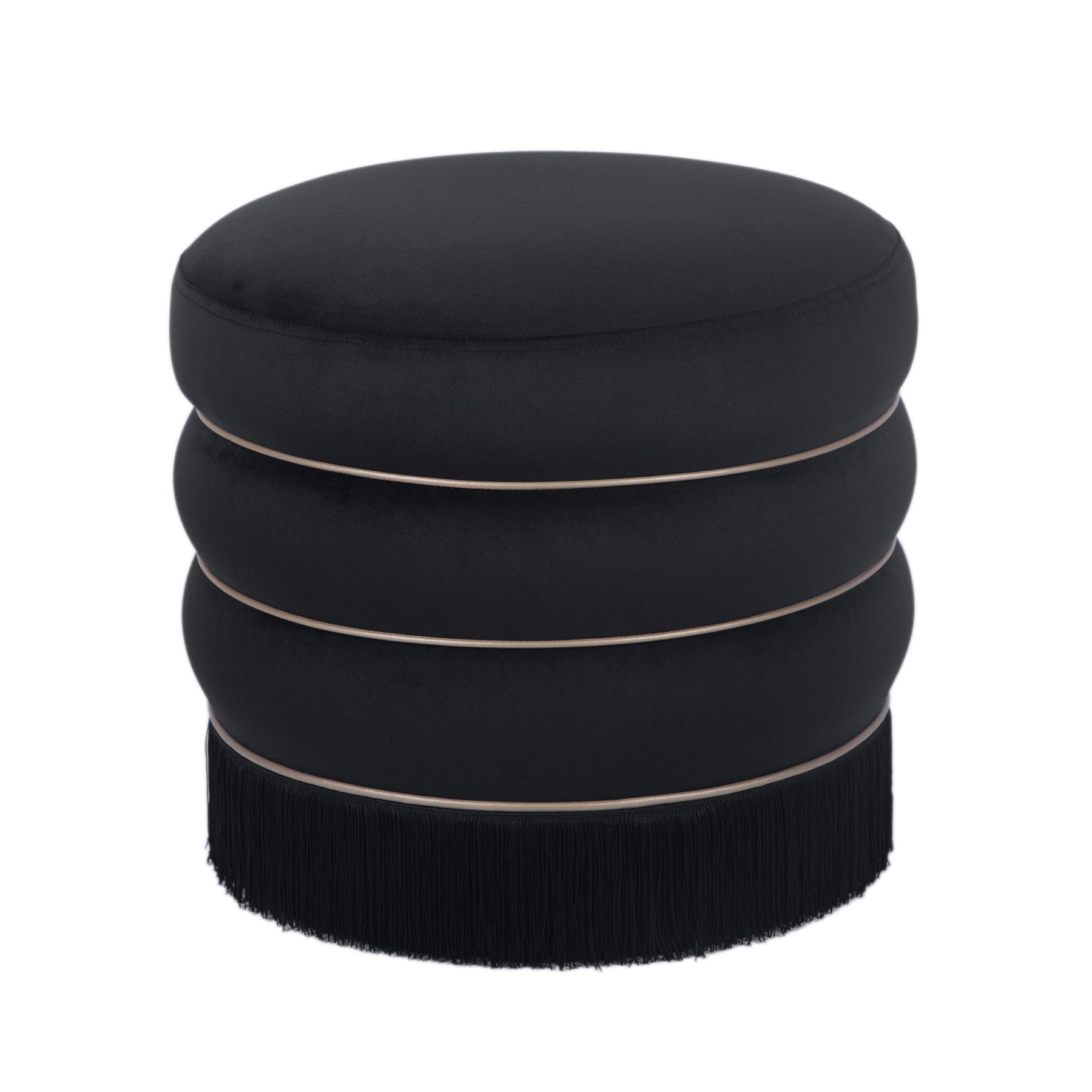 TOV Furniture Modern Lakka Black Velvet Ottoman - TOV-OC68566