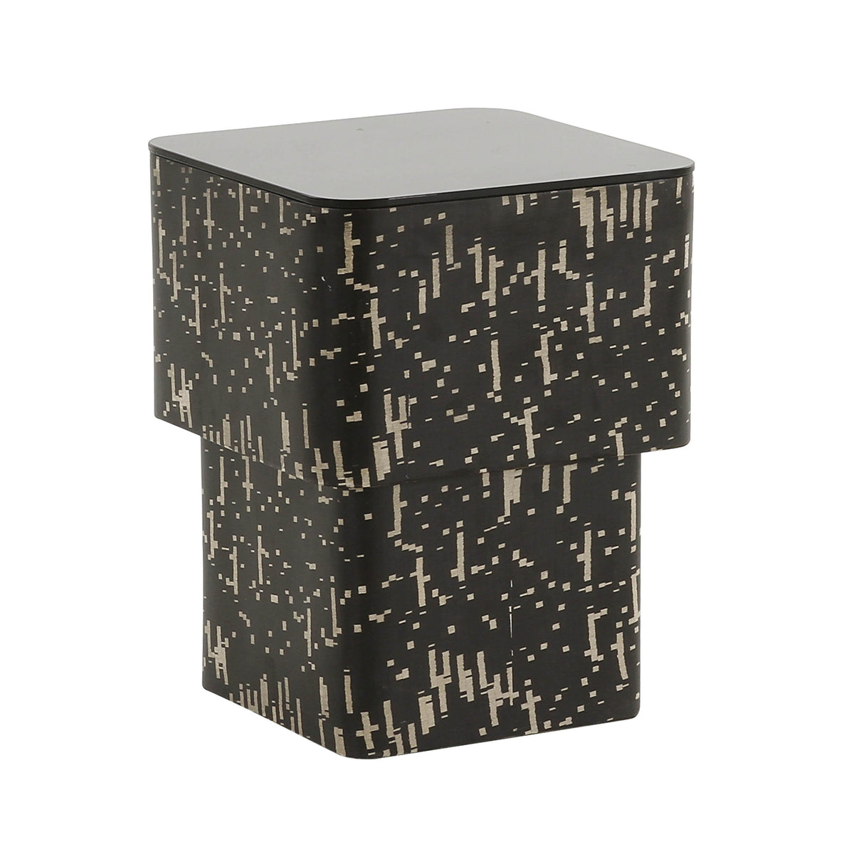 TOV Furniture Modern Faye Black Glass Side Table - TOV-OC68587