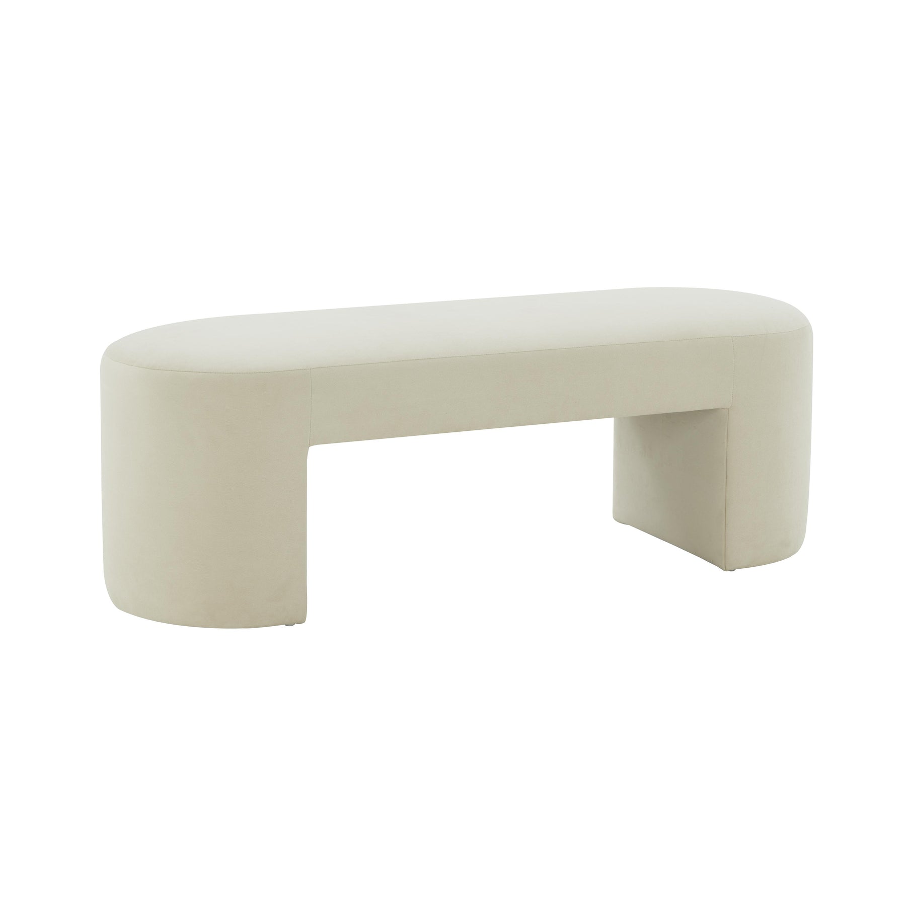 TOV Furniture Modern Elena Cream Velvet Bench - TOV-OC68640