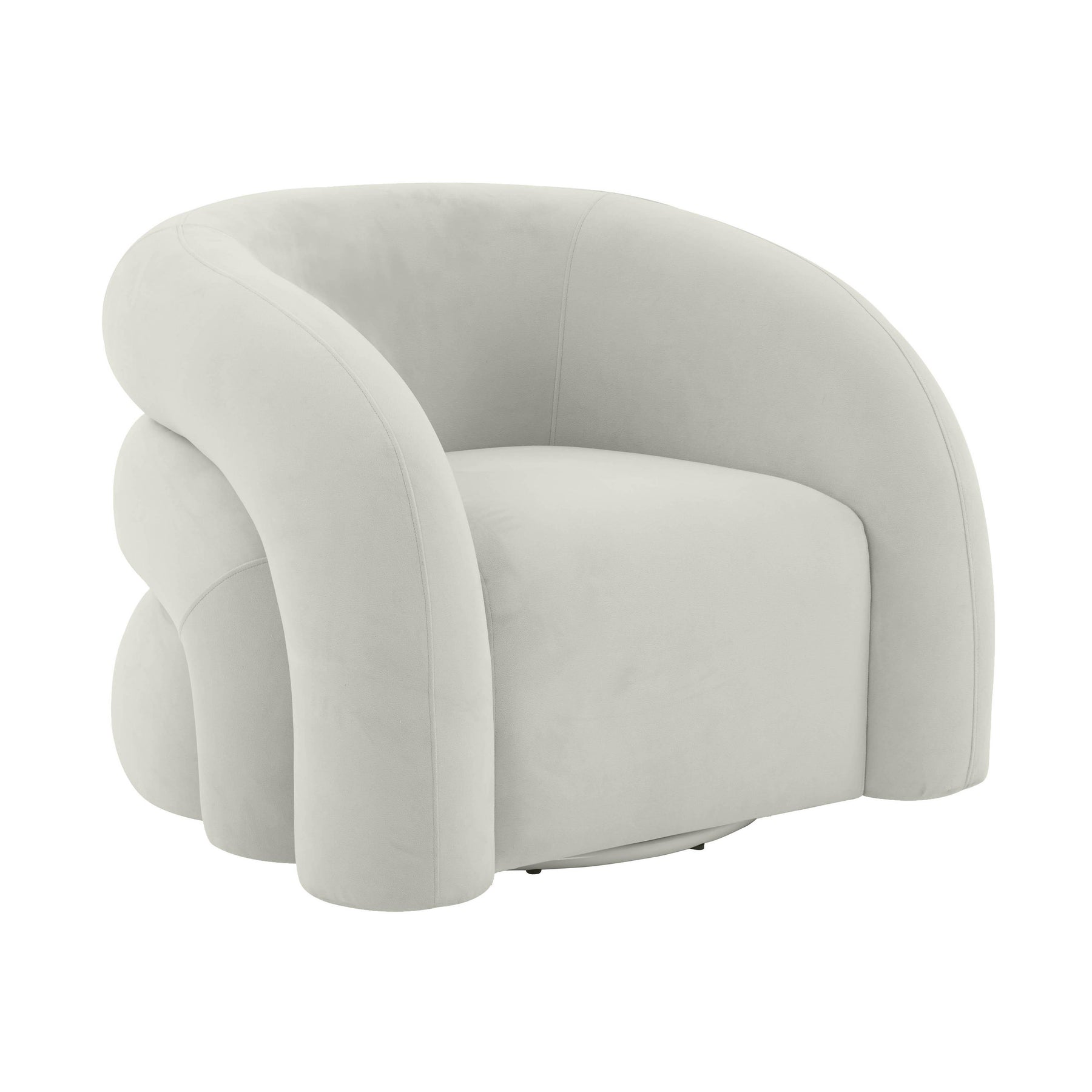 TOV Furniture Modern Slipper Light Grey Velvet Swivel Chair - TOV-S68573